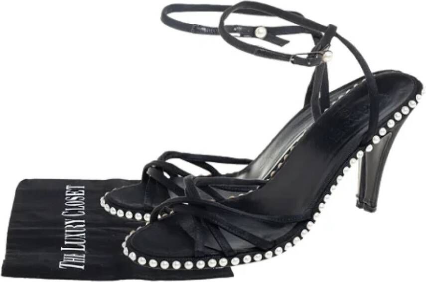 Chanel Vintage Pre-owned Satin sandals Black Dames