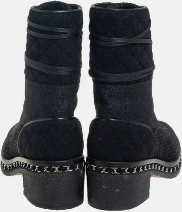 Chanel Vintage Pre-owned Suede boots Black Dames