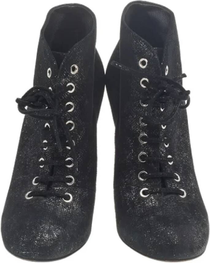 Chanel Vintage Pre-owned Suede boots Black Dames