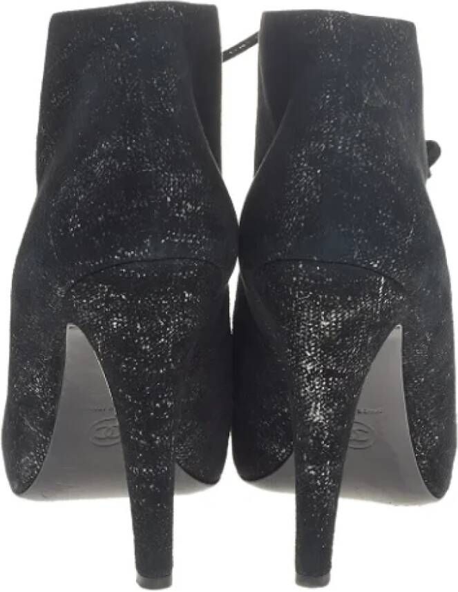 Chanel Vintage Pre-owned Suede boots Black Dames
