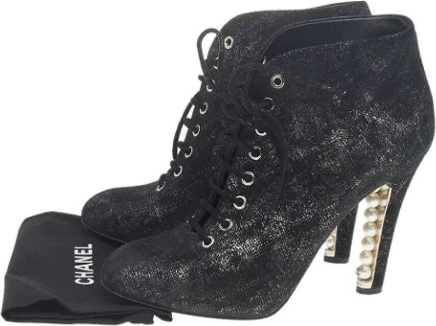 Chanel Vintage Pre-owned Suede boots Black Dames