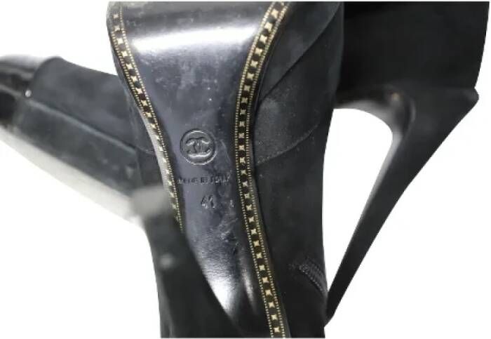 Chanel Vintage Pre-owned Suede boots Black Dames