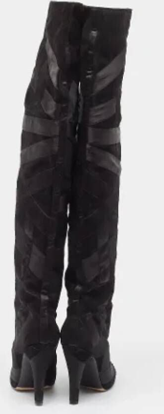 Chanel Vintage Pre-owned Suede boots Black Dames