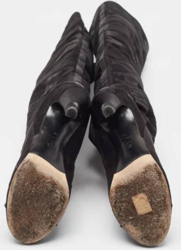 Chanel Vintage Pre-owned Suede boots Black Dames