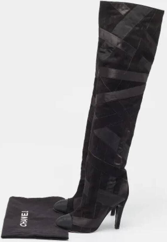 Chanel Vintage Pre-owned Suede boots Black Dames