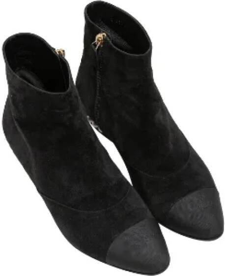 Chanel Vintage Pre-owned Suede boots Black Dames