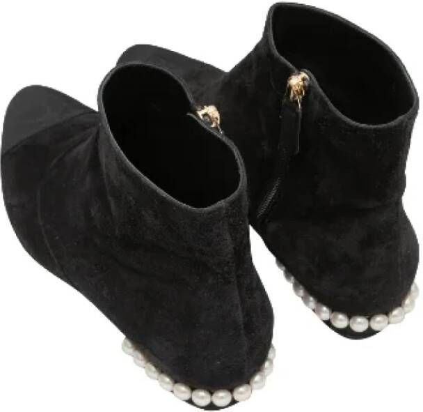 Chanel Vintage Pre-owned Suede boots Black Dames