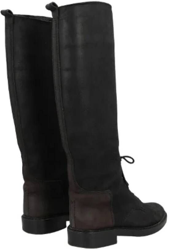 Chanel Vintage Pre-owned Suede boots Black Dames