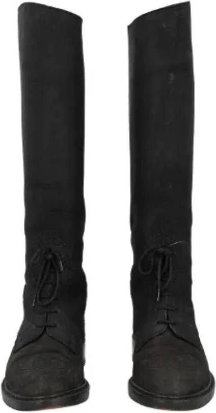 Chanel Vintage Pre-owned Suede boots Black Dames