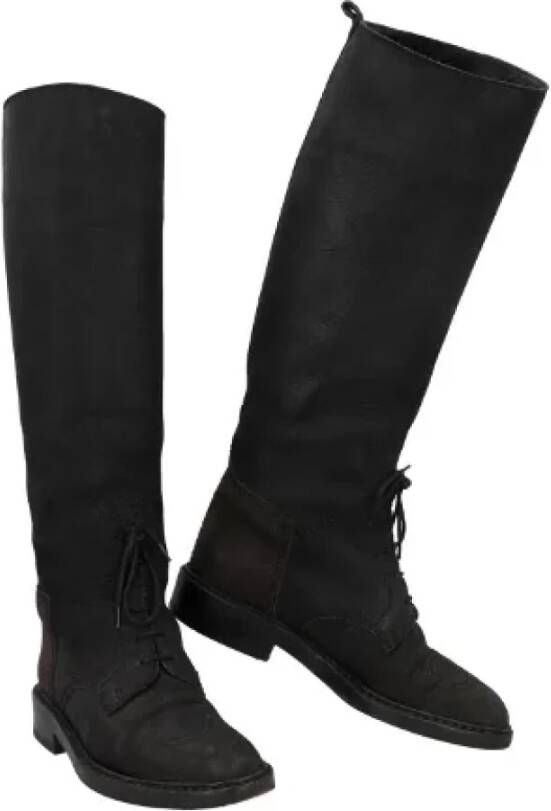 Chanel Vintage Pre-owned Suede boots Black Dames