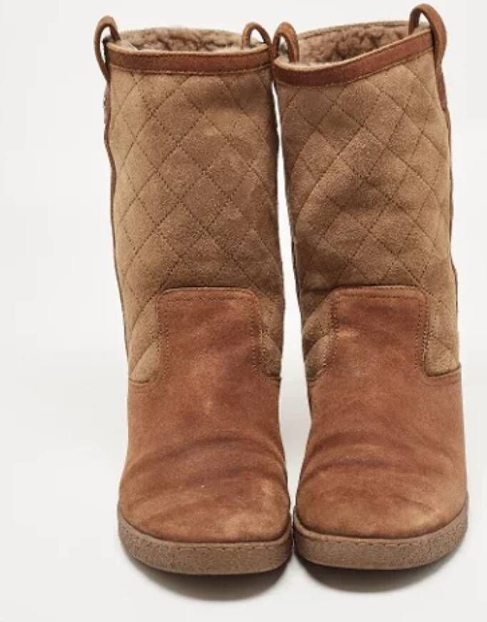 Chanel Vintage Pre-owned Suede boots Brown Dames