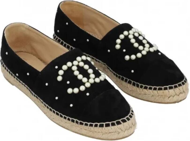 Chanel Vintage Pre-owned Suede espadrilles Black Dames