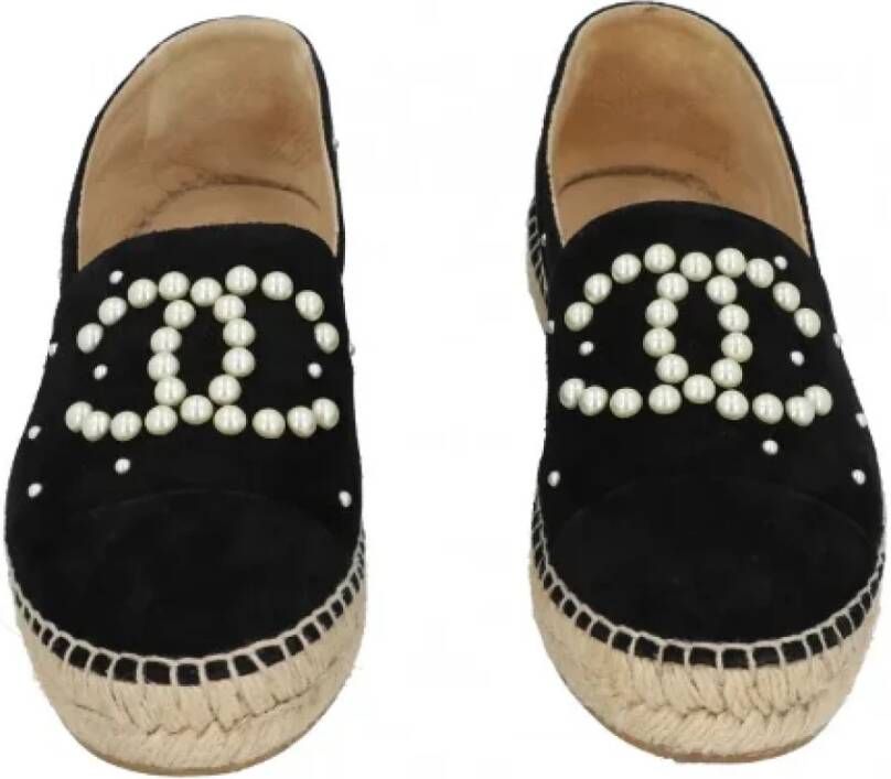 Chanel Vintage Pre-owned Suede espadrilles Black Dames