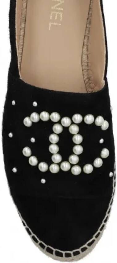Chanel Vintage Pre-owned Suede espadrilles Black Dames