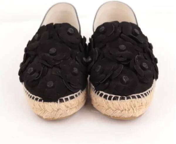 Chanel Vintage Pre-owned Suede espadrilles Black Dames