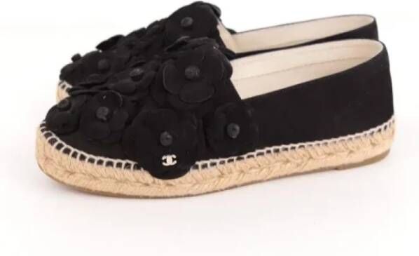 Chanel Vintage Pre-owned Suede espadrilles Black Dames