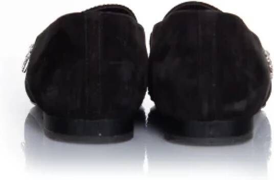 Chanel Vintage Pre-owned Suede flats Black Dames
