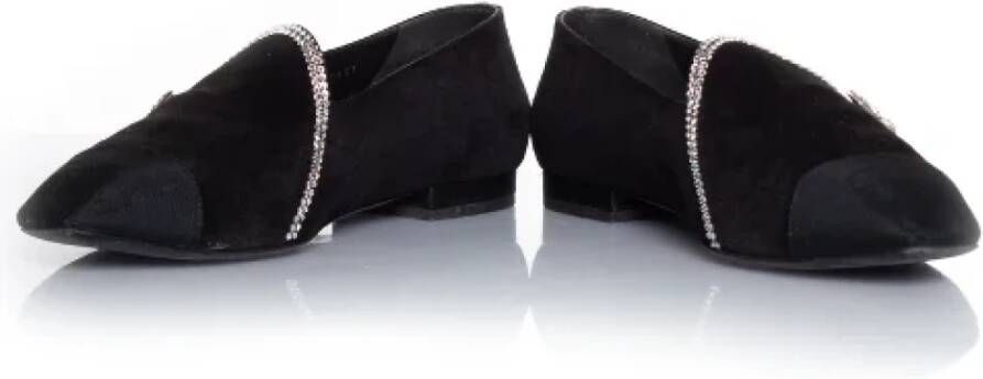 Chanel Vintage Pre-owned Suede flats Black Dames