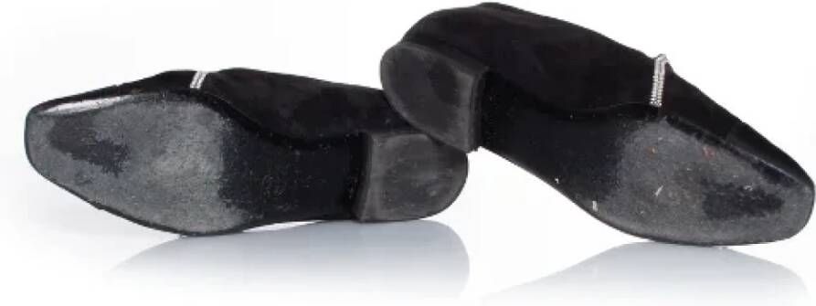 Chanel Vintage Pre-owned Suede flats Black Dames