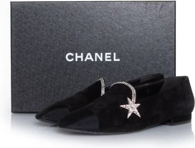 Chanel Vintage Pre-owned Suede flats Black Dames