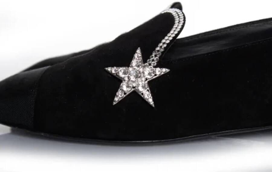 Chanel Vintage Pre-owned Suede flats Black Dames
