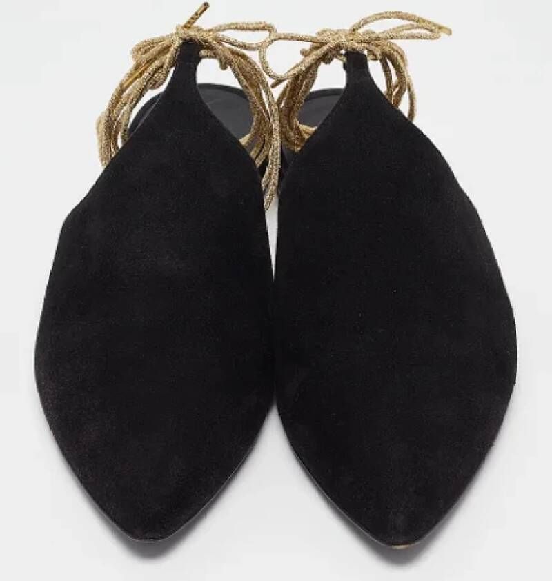 Chanel Vintage Pre-owned Suede flats Black Dames