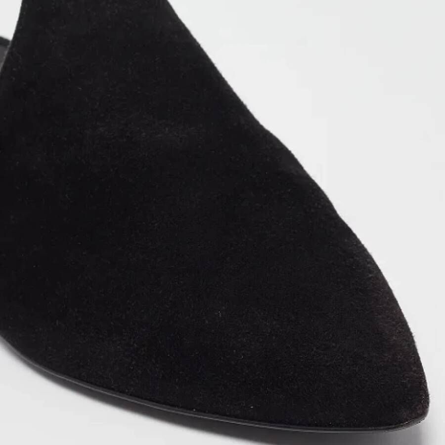Chanel Vintage Pre-owned Suede flats Black Dames