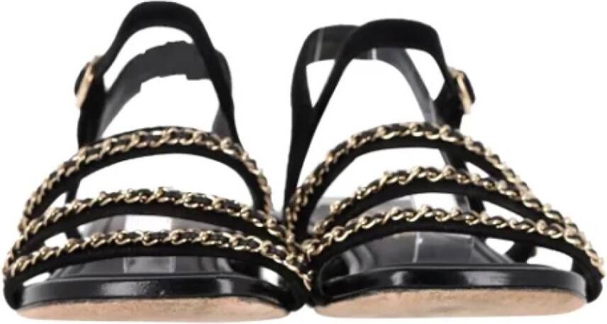 Chanel Vintage Pre-owned Suede flats Black Dames