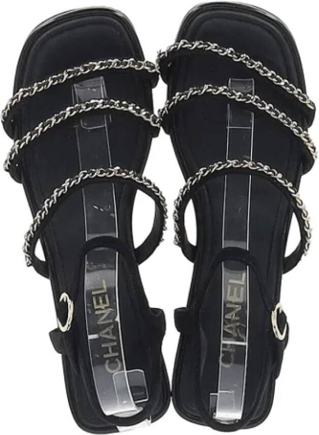 Chanel Vintage Pre-owned Suede flats Black Dames