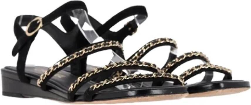 Chanel Vintage Pre-owned Suede flats Black Dames