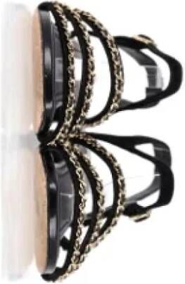 Chanel Vintage Pre-owned Suede flats Black Dames