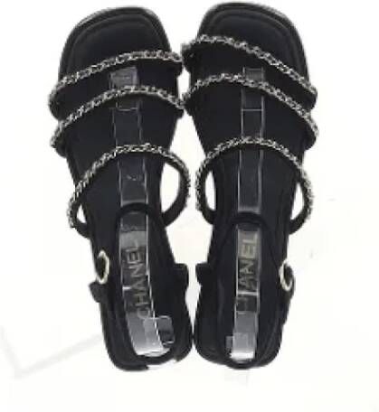 Chanel Vintage Pre-owned Suede flats Black Dames