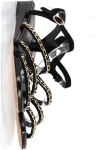 Chanel Vintage Pre-owned Suede flats Black Dames