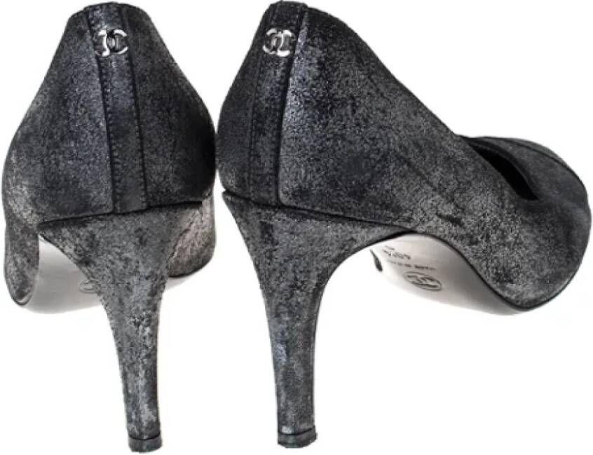 Chanel Vintage Pre-owned Suede heels Black Dames