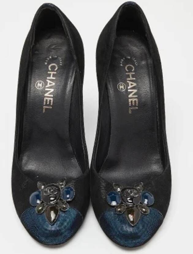 Chanel Vintage Pre-owned Suede heels Black Dames