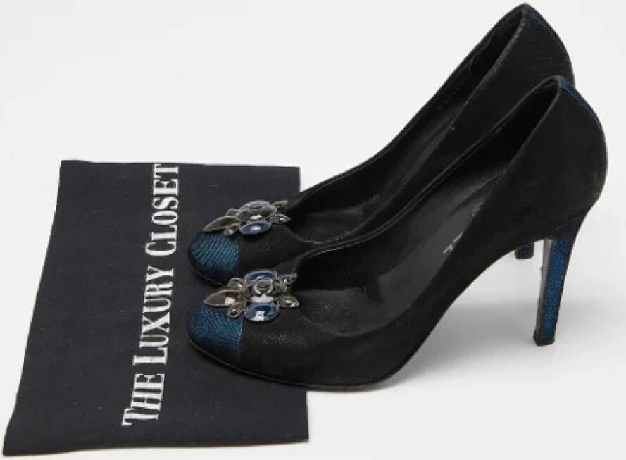 Chanel Vintage Pre-owned Suede heels Black Dames