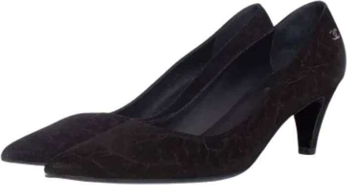 Chanel Vintage Pre-owned Suede heels Black Dames