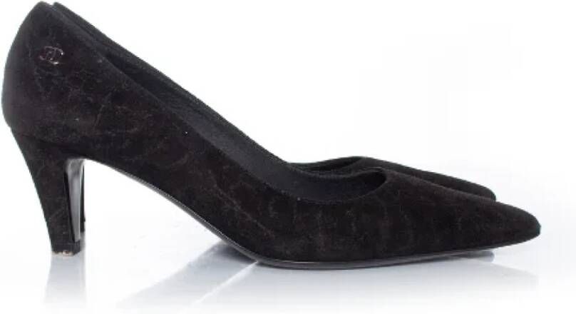 Chanel Vintage Pre-owned Suede heels Black Dames