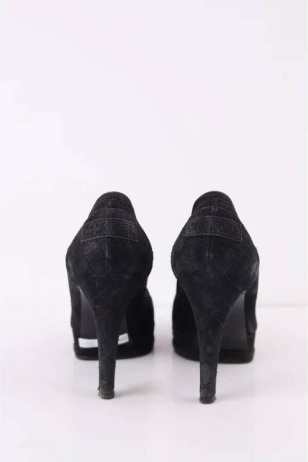 Chanel Vintage Pre-owned Suede heels Black Dames