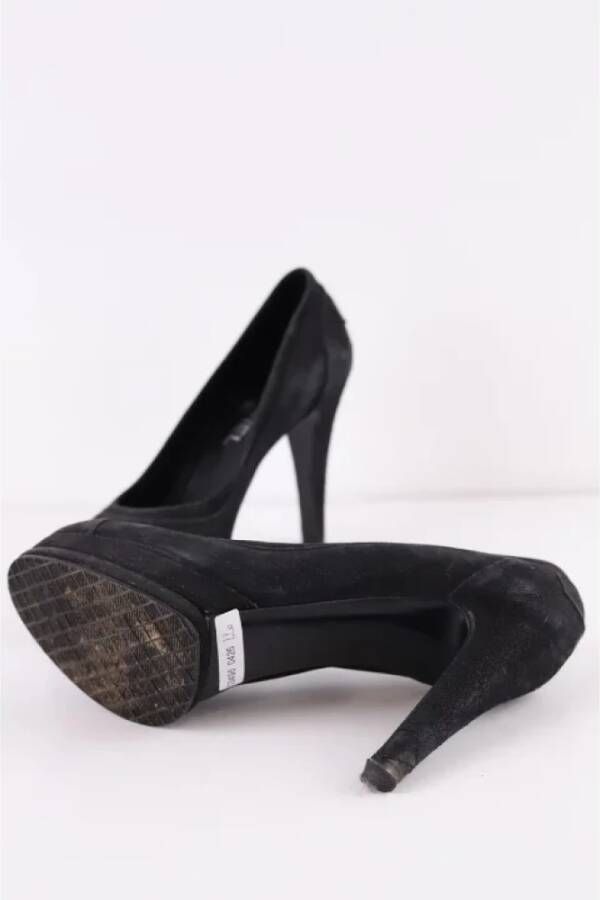 Chanel Vintage Pre-owned Suede heels Black Dames