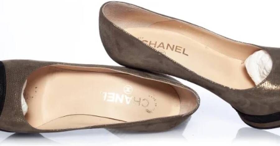 Chanel Vintage Pre-owned Suede heels Green Dames