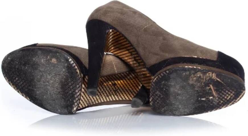 Chanel Vintage Pre-owned Suede heels Green Dames