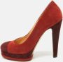 Chanel Vintage Pre-owned Suede heels Red Dames - Thumbnail 2