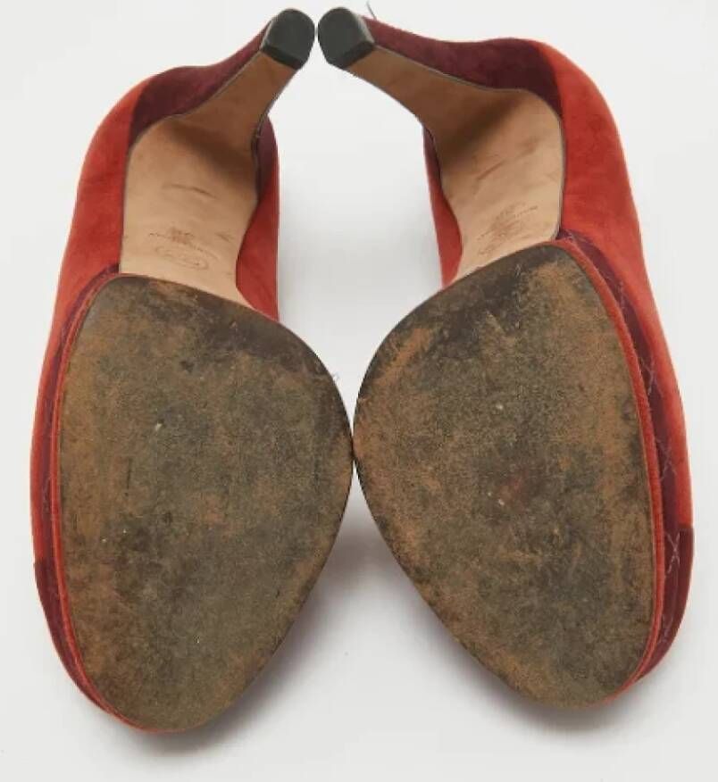 Chanel Vintage Pre-owned Suede heels Red Dames