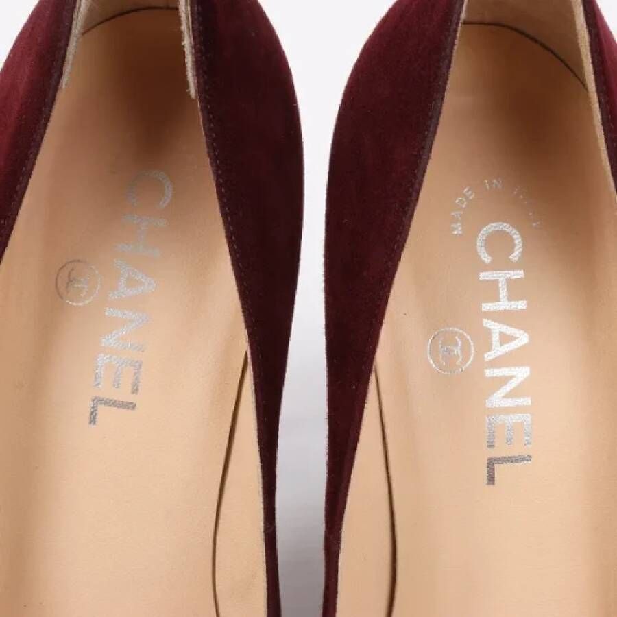 Chanel Vintage Pre-owned Suede heels Red Dames
