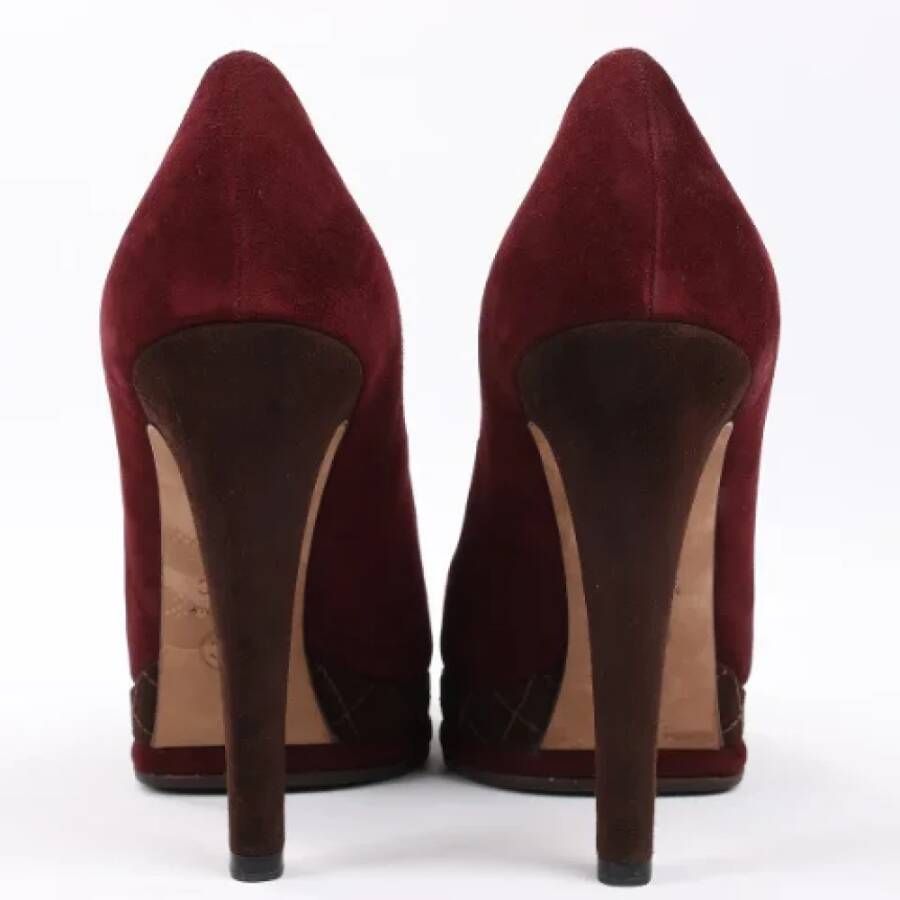 Chanel Vintage Pre-owned Suede heels Red Dames