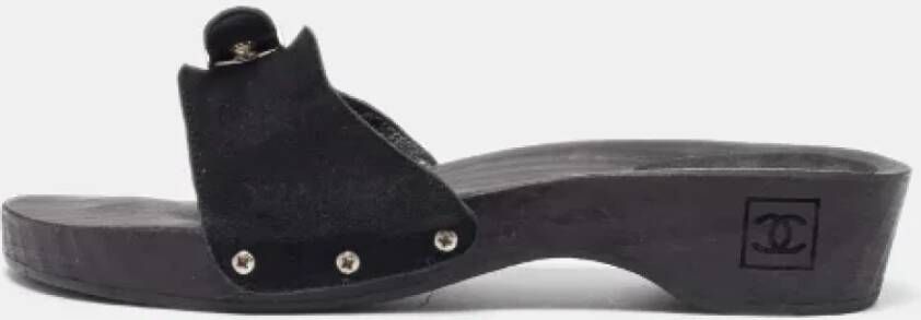 Chanel Vintage Pre-owned Suede sandals Black Dames