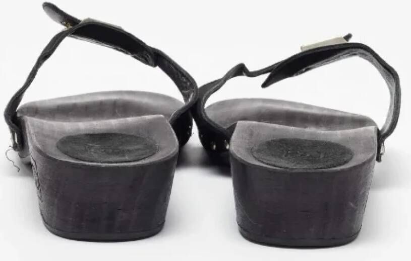Chanel Vintage Pre-owned Suede sandals Black Dames