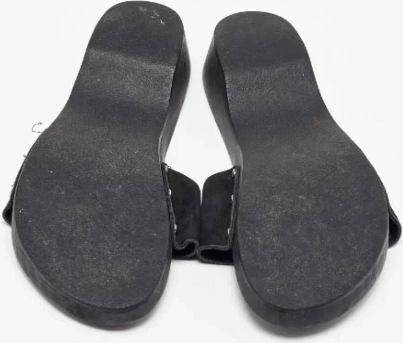 Chanel Vintage Pre-owned Suede sandals Black Dames