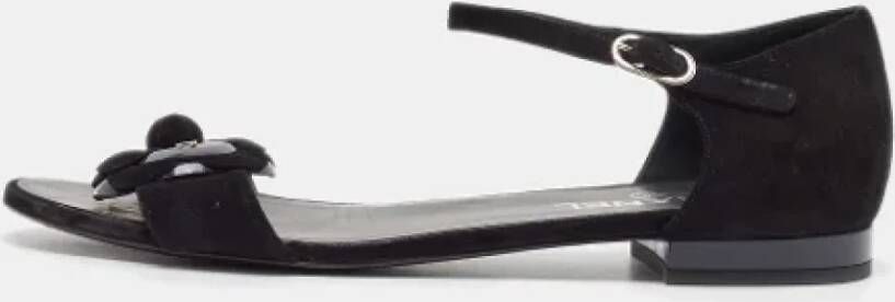 Chanel Vintage Pre-owned Suede sandals Black Dames